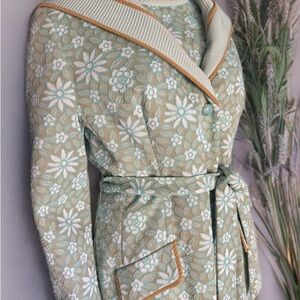 Vintage Lilli Ann Floral Pattern Knit Coat and Dress Set